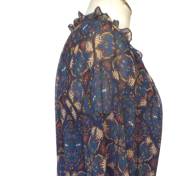 BCBG Generation drop waist romper ocean combo ruffled trim SZ XS - Picture 6 of 10